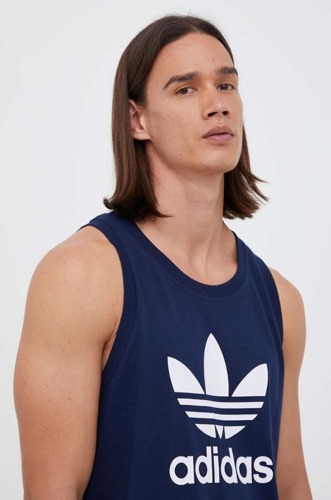 Бавовняна футболка adidas Originals колір синій