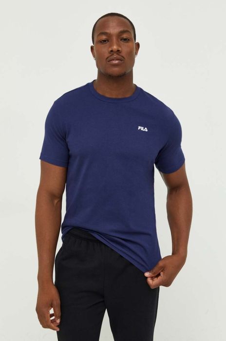 Бавовняна футболка Fila колір синій однотонний