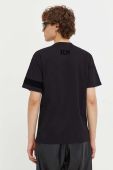 Бавовняна футболка GCDS колір чорний з аплікацією (3513121)