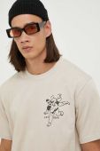 Бавовняна футболка Les Deux колір бежевий з принтом (3373777)