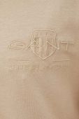 Бавовняна футболка Gant колір бежевий з аплікацією