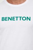 Бавовняна футболка United Colors of Benetton колір білий з принтом (3412152)