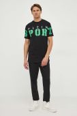 Бавовняна футболка PLEIN SPORT колір чорний з принтом (3578711)