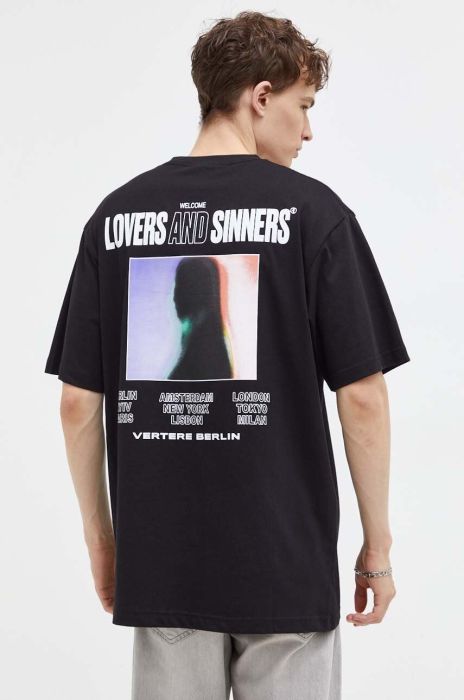Бавовняна футболка Vertere Berlin чоловічий колір чорний з принтом (3615401)