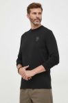 Лонгслів Karl Lagerfeld чоловічий колір чорний з аплікацією (3589000)