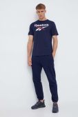 Бавовняна футболка Reebok колір синій з принтом (3555492)