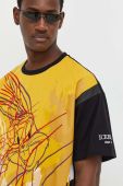 Бавовняна футболка Iceberg колір жовтий з принтом