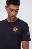Бавовняна футболка Rossignol HERO чоловіча колір чорний з принтом (3628199)