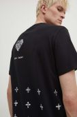 Бавовняна футболка KSUBI колір чорний з принтом (3584530)