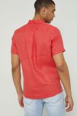 Сорочка з льону Medicine чоловіча колір червоний regular класичний комір