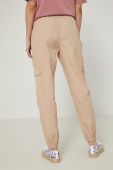 Бавовняні штани Medicine жіночі колір бежевий фасон jogger висока посадка