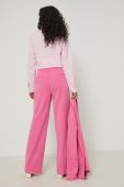 Штани Medicine жіночі колір рожевий широке висока посадка