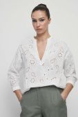 Бавовняна блузка Medicine жіноча колір білий з аплікацією (3307559)