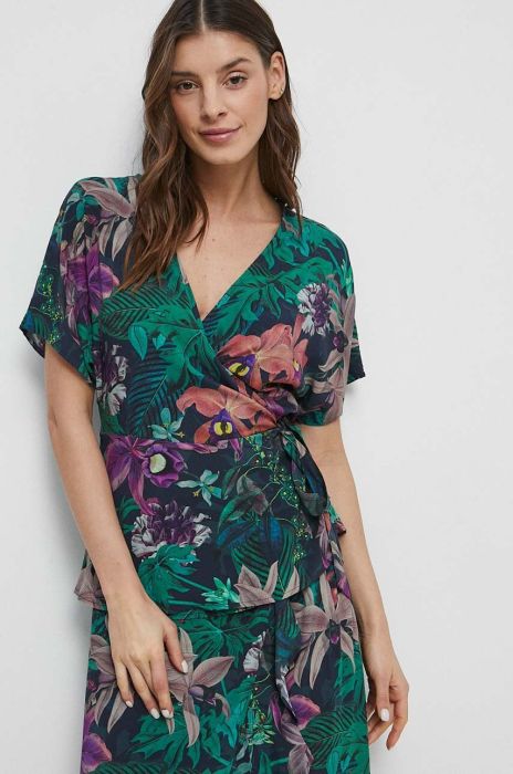 Блузка Medicine жіноча колір зелений візерунок (3068003)