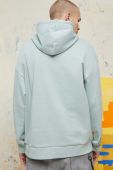 Бавовняна кофта Medicine чоловіча колір бірюзовий з капюшоном з принтом
