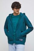Кофта Medicine чоловіча колір бірюзовий з капюшоном з принтом
