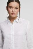 Сорочка з льону Medicine жіноча колір білий regular класичний комір