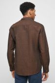 Сорочка з льону Medicine чоловіча колір коричневий regular класичний комір