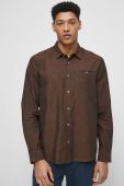 Сорочка з льону Medicine чоловіча колір коричневий regular класичний комір