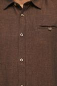 Сорочка з льону Medicine чоловіча колір коричневий regular класичний комір