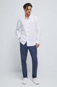Сорочка з льону Medicine колір білий regular класичний комір (3210023)