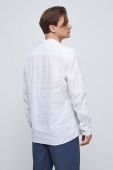 Сорочка з льону Medicine колір білий regular класичний комір (3210023)