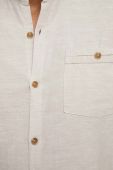 Сорочка з льону Medicine чоловіча колір бежевий regular зі стійкою (3292406)
