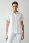 Сорочка з льону Medicine колір білий regular класичний комір (3281110)