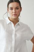 Сорочка з льону Medicine колір білий regular класичний комір (3281110)