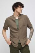 Сорочка Medicine чоловіча колір коричневий regular зі стійкою