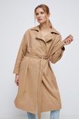 Пальто Medicine жіночий колір бежевий перехідний oversize