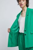 Піджак Medicine жіноча колір зелений однобортний однотонна