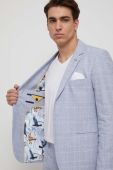 Піджак з домішкою льону Medicine чоловіча колір блакитний