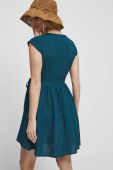 Сукня з домішкою льону Medicine колір бірюзовий mini розкльошена