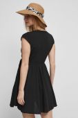 Сукня з домішкою льону Medicine колір чорний mini розкльошена (3340399)