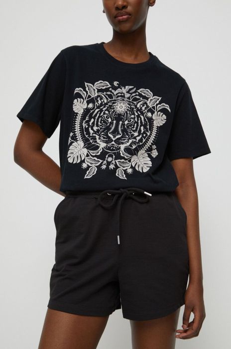 Шорти Medicine жіночі колір чорний візерунок середня посадка (3239762)