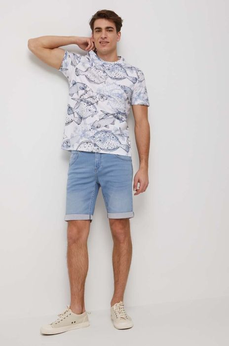 Бавовняна футболка Medicine чоловічий колір білий візерунок (3236344)