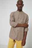 Сорочка з льону Medicine чоловіча колір бежевий regular зі стійкою (2303532)