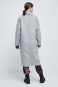 Вовняне пальто Medicine колір сірий перехідний двобортний