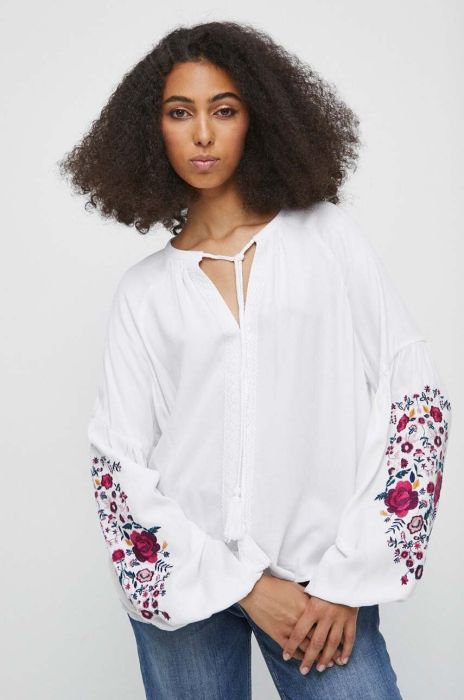 Блузка Medicine жіноча колір білий з аплікацією (3468555)