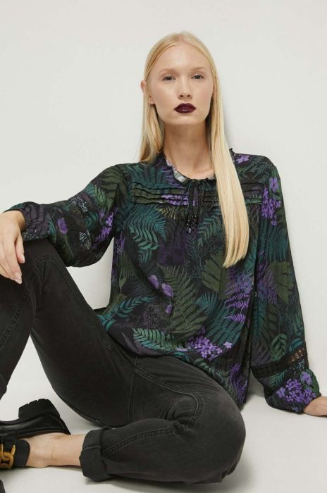 Блузка Medicine жіноча колір чорний візерунок (3633948)