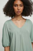 Блузка Medicine жіноча колір зелений однотонна (3398829)