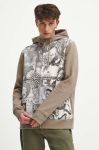 Кофта Medicine чоловіча колір бежевий з капюшоном з принтом (3658206)