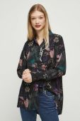 Сорочка Medicine жіноча колір чорний relaxed класичний комір (3592432)