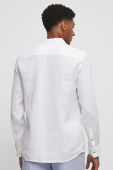 Сорочка з льону Medicine колір білий regular класичний комір (3349664)