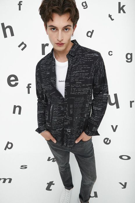 Сорочка Medicine чоловіча колір чорний regular класичний комір (3456283)