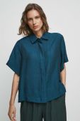 Сорочка Medicine жіноча колір бірюзовий relaxed класичний комір (3375897)