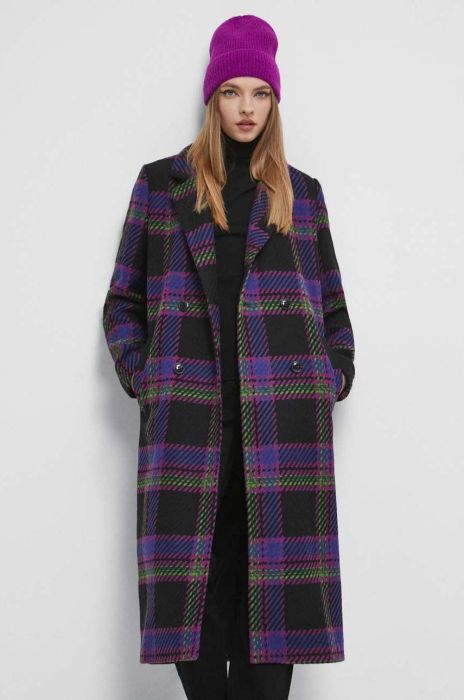 Пальто з домішкою вовни Medicine перехідний двобортний колір барвистий (3578823)