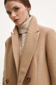 Пальто з домішкою вовни Medicine колір бежевий перехідний двобортний