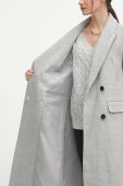 Пальто з домішкою вовни Medicine колір сірий перехідний двобортний (3628579)